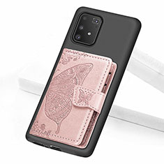 Coque Ultra Fine Silicone Souple Housse Etui avec Aimante Magnetique S09D pour Samsung Galaxy A91 Rose