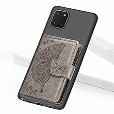 Coque Ultra Fine Silicone Souple Housse Etui avec Aimante Magnetique S09D pour Samsung Galaxy Note 10 Lite Gris