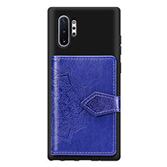 Coque Ultra Fine Silicone Souple Housse Etui avec Aimante Magnetique S09D pour Samsung Galaxy Note 10 Plus 5G Bleu