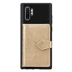 Coque Ultra Fine Silicone Souple Housse Etui avec Aimante Magnetique S09D pour Samsung Galaxy Note 10 Plus 5G Or
