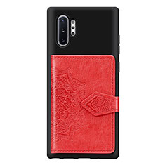 Coque Ultra Fine Silicone Souple Housse Etui avec Aimante Magnetique S09D pour Samsung Galaxy Note 10 Plus 5G Rouge