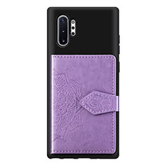 Coque Ultra Fine Silicone Souple Housse Etui avec Aimante Magnetique S09D pour Samsung Galaxy Note 10 Plus 5G Violet