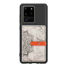 Coque Ultra Fine Silicone Souple Housse Etui avec Aimante Magnetique S09D pour Samsung Galaxy S20 Ultra 5G Noir