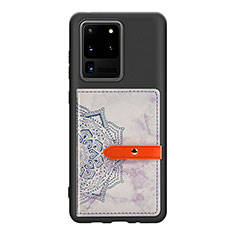 Coque Ultra Fine Silicone Souple Housse Etui avec Aimante Magnetique S09D pour Samsung Galaxy S20 Ultra 5G Violet