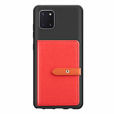 Coque Ultra Fine Silicone Souple Housse Etui avec Aimante Magnetique S10D pour Samsung Galaxy A81 Rouge