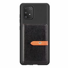 Coque Ultra Fine Silicone Souple Housse Etui avec Aimante Magnetique S10D pour Samsung Galaxy A91 Noir