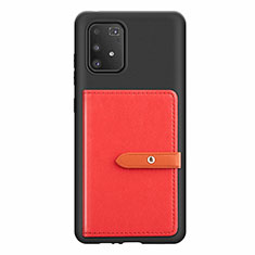 Coque Ultra Fine Silicone Souple Housse Etui avec Aimante Magnetique S10D pour Samsung Galaxy A91 Rouge