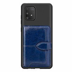 Coque Ultra Fine Silicone Souple Housse Etui avec Aimante Magnetique S11D pour Samsung Galaxy A91 Bleu