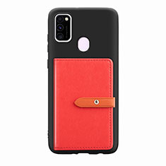 Coque Ultra Fine Silicone Souple Housse Etui avec Aimante Magnetique S11D pour Samsung Galaxy M30s Rouge