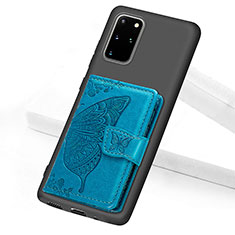 Coque Ultra Fine Silicone Souple Housse Etui avec Aimante Magnetique S11D pour Samsung Galaxy S20 Plus 5G Bleu