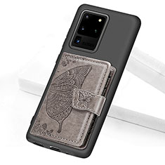 Coque Ultra Fine Silicone Souple Housse Etui avec Aimante Magnetique S11D pour Samsung Galaxy S20 Ultra 5G Gris