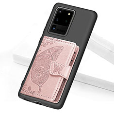 Coque Ultra Fine Silicone Souple Housse Etui avec Aimante Magnetique S11D pour Samsung Galaxy S20 Ultra 5G Rose