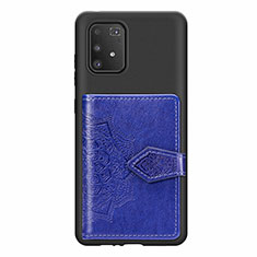 Coque Ultra Fine Silicone Souple Housse Etui avec Aimante Magnetique S12D pour Samsung Galaxy A91 Bleu