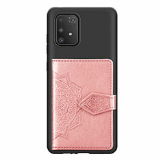 Coque Ultra Fine Silicone Souple Housse Etui avec Aimante Magnetique S12D pour Samsung Galaxy A91 Rose