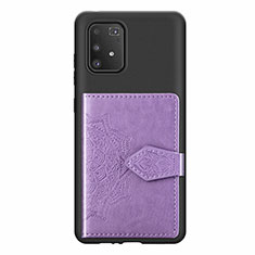Coque Ultra Fine Silicone Souple Housse Etui avec Aimante Magnetique S12D pour Samsung Galaxy A91 Violet