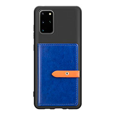Coque Ultra Fine Silicone Souple Housse Etui avec Aimante Magnetique S12D pour Samsung Galaxy S20 Plus Bleu