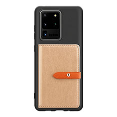 Coque Ultra Fine Silicone Souple Housse Etui avec Aimante Magnetique S12D pour Samsung Galaxy S20 Ultra 5G Kaki