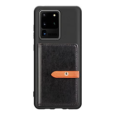Coque Ultra Fine Silicone Souple Housse Etui avec Aimante Magnetique S12D pour Samsung Galaxy S20 Ultra 5G Noir