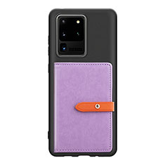 Coque Ultra Fine Silicone Souple Housse Etui avec Aimante Magnetique S12D pour Samsung Galaxy S20 Ultra 5G Violet