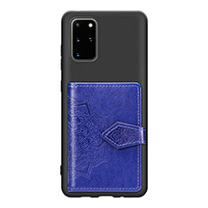 Coque Ultra Fine Silicone Souple Housse Etui avec Aimante Magnetique S13D pour Samsung Galaxy S20 Plus 5G Bleu