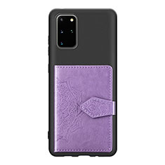 Coque Ultra Fine Silicone Souple Housse Etui avec Aimante Magnetique S13D pour Samsung Galaxy S20 Plus 5G Violet