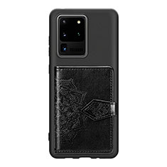 Coque Ultra Fine Silicone Souple Housse Etui avec Aimante Magnetique S13D pour Samsung Galaxy S20 Ultra 5G Noir