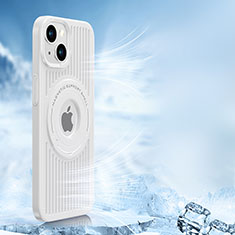 Coque Ultra Fine Silicone Souple Housse Etui avec Mag-Safe Magnetic Magnetique AC1 pour Apple iPhone 13 Blanc