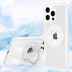 Coque Ultra Fine Silicone Souple Housse Etui avec Mag-Safe Magnetic Magnetique AC1 pour Apple iPhone 14 Pro Blanc