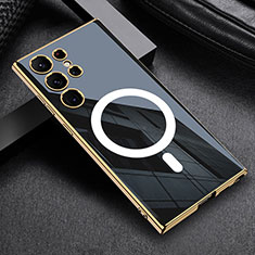 Coque Ultra Fine Silicone Souple Housse Etui avec Mag-Safe Magnetic Magnetique AC1 pour Samsung Galaxy S22 Ultra 5G Noir