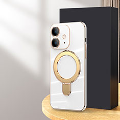 Coque Ultra Fine Silicone Souple Housse Etui avec Mag-Safe Magnetic Magnetique C01 pour Apple iPhone 12 Blanc