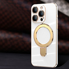 Coque Ultra Fine Silicone Souple Housse Etui avec Mag-Safe Magnetic Magnetique C01 pour Apple iPhone 12 Pro Blanc