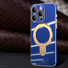 Coque Ultra Fine Silicone Souple Housse Etui avec Mag-Safe Magnetic Magnetique C01 pour Apple iPhone 12 Pro Bleu
