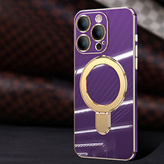Coque Ultra Fine Silicone Souple Housse Etui avec Mag-Safe Magnetic Magnetique C01 pour Apple iPhone 12 Pro Max Violet