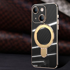 Coque Ultra Fine Silicone Souple Housse Etui avec Mag-Safe Magnetic Magnetique C01 pour Apple iPhone 14 Noir
