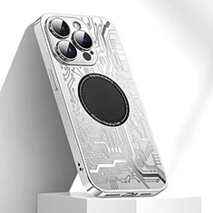 Coque Ultra Fine Silicone Souple Housse Etui avec Mag-Safe Magnetic Magnetique ZL1 pour Apple iPhone 13 Pro Argent