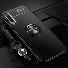 Coque Ultra Fine Silicone Souple Housse Etui avec Support Bague Anneau Aimante Magnetique A01 pour Huawei Honor 9X Pro Noir