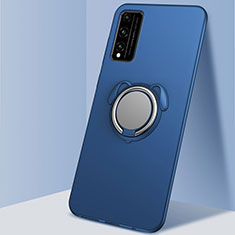 Coque Ultra Fine Silicone Souple Housse Etui avec Support Bague Anneau Aimante Magnetique A01 pour Huawei Honor Play4T Pro Bleu