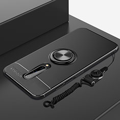Coque Ultra Fine Silicone Souple Housse Etui avec Support Bague Anneau Aimante Magnetique A01 pour OnePlus 8 Noir