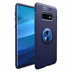 Coque Ultra Fine Silicone Souple Housse Etui avec Support Bague Anneau Aimante Magnetique A01 pour Samsung Galaxy S10 5G Bleu