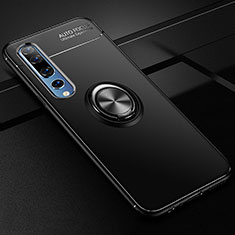 Coque Ultra Fine Silicone Souple Housse Etui avec Support Bague Anneau Aimante Magnetique A01 pour Xiaomi Mi 10 Noir