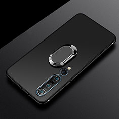Coque Ultra Fine Silicone Souple Housse Etui avec Support Bague Anneau Aimante Magnetique A01 pour Xiaomi Mi 10 Pro Noir