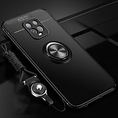 Coque Ultra Fine Silicone Souple Housse Etui avec Support Bague Anneau Aimante Magnetique A01 pour Xiaomi Redmi 10X Pro 5G Noir