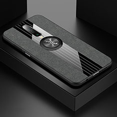 Coque Ultra Fine Silicone Souple Housse Etui avec Support Bague Anneau Aimante Magnetique A01 pour Xiaomi Redmi K30 4G Gris