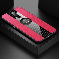Coque Ultra Fine Silicone Souple Housse Etui avec Support Bague Anneau Aimante Magnetique A01 pour Xiaomi Redmi K30 4G Rose Rouge