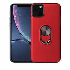Coque Ultra Fine Silicone Souple Housse Etui avec Support Bague Anneau Aimante Magnetique A02 pour Apple iPhone 11 Pro Rouge