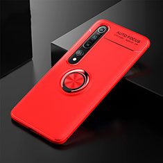 Coque Ultra Fine Silicone Souple Housse Etui avec Support Bague Anneau Aimante Magnetique A02 pour Xiaomi Mi 10 Pro Rouge