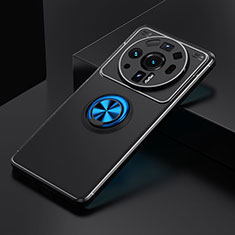 Coque Ultra Fine Silicone Souple Housse Etui avec Support Bague Anneau Aimante Magnetique A02 pour Xiaomi Mi 12 Ultra 5G Bleu et Noir