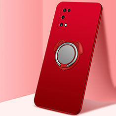 Coque Ultra Fine Silicone Souple Housse Etui avec Support Bague Anneau Aimante Magnetique A03 pour Oppo K7x 5G Rouge