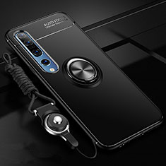 Coque Ultra Fine Silicone Souple Housse Etui avec Support Bague Anneau Aimante Magnetique A03 pour Xiaomi Mi 10 Pro Noir