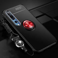 Coque Ultra Fine Silicone Souple Housse Etui avec Support Bague Anneau Aimante Magnetique A03 pour Xiaomi Mi 10 Pro Rouge et Noir